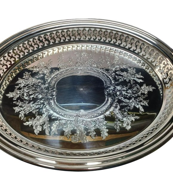Vintage Oneida Oval Gallery Tray Divided Serving Tray Relish Dish Serveware - Picture 5 of 12
